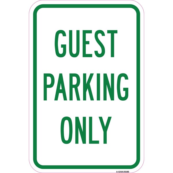 Signmission Guest Parking Only, Heavy-Gauge Aluminum Rust Proof Parking Sign, 12" x 18", A-1218-25185 A-1218-25185 - main